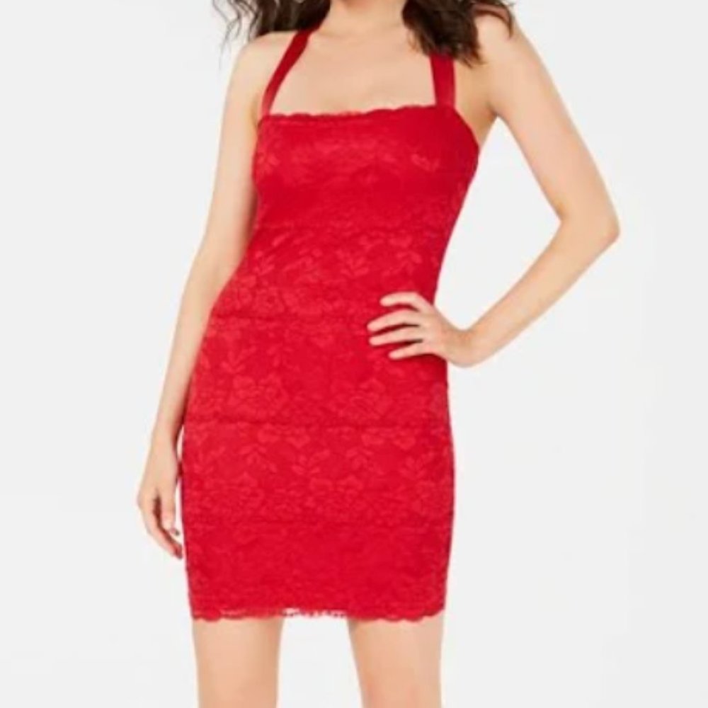 Guess Red Lace Mini Dress